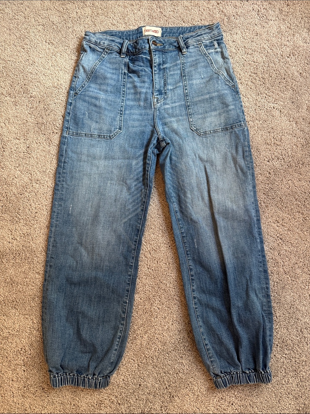 DRIFTWOOD Women’s Washed Blue Relaxed Denim Joggers
